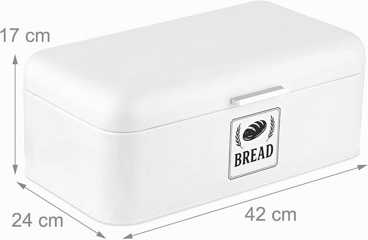 Relaxdays Brotkasten, Brotbox mit Deckel &amp; Griff, HBT: 17x42x24 cm, Brot aufbewahren, Brotkiste Retr