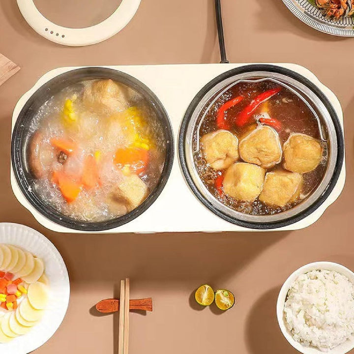 2-in-1-Doppel-Slow-Cooker, Dual-Combo-Slow-Cooker und Reiskocher, Doppel-Innen-Multifunktions-Reisko