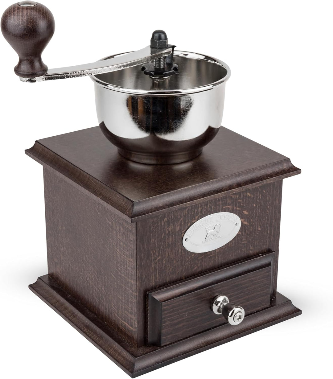 Peugeot Manuelle Kaffeemühle Brésil mit einstellbarem Mahlwerk, Höhe: 21 cm, Holz / Stahl, Braun, 19