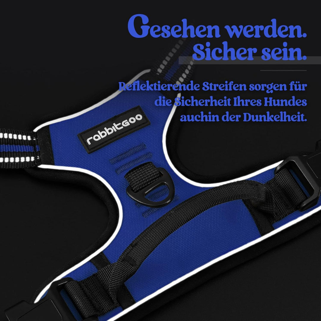 rabbitgoo Hundegeschirr Mittelgrosse Hunde Anti Zug Geschirr Hund mit Kontrolle No Pull Verstellbar