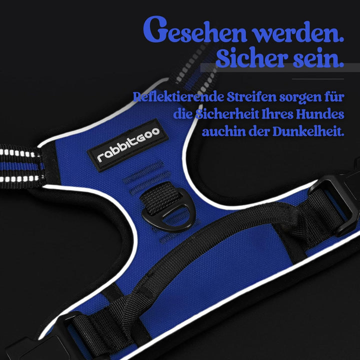 rabbitgoo Hundegeschirr Mittelgrosse Hunde Anti Zug Geschirr Hund mit Kontrolle No Pull Verstellbar