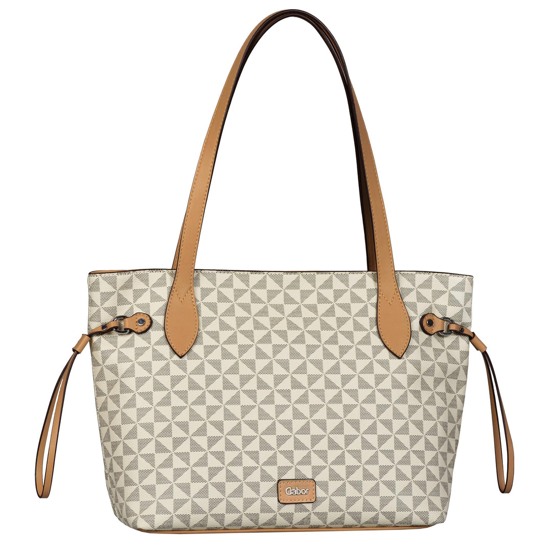 Gabor bags Barina Damen Shopper Umhängetasche Reissverschluss Mixed White, Mixed White