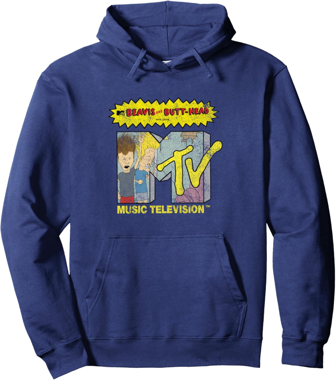 Beavis and Butt-Head Distressed MTV Logo Pullover Hoodie