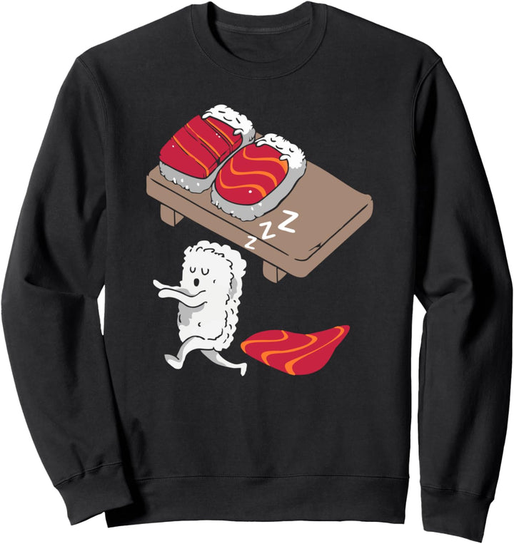 Kawaii-Schlafwandeln Sushi-Rolle Lustiges japanisches Essen Sweatshirt