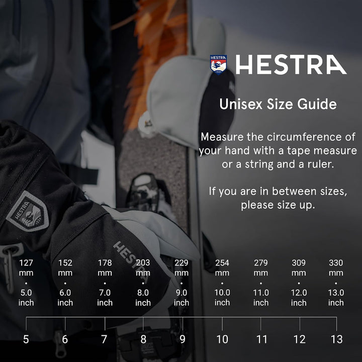 Hestra Heli Ski 5-Finger Handschuhe Skihandschuhe Fingerhandschuhe Damen/Herren - mit Futter, Klettv