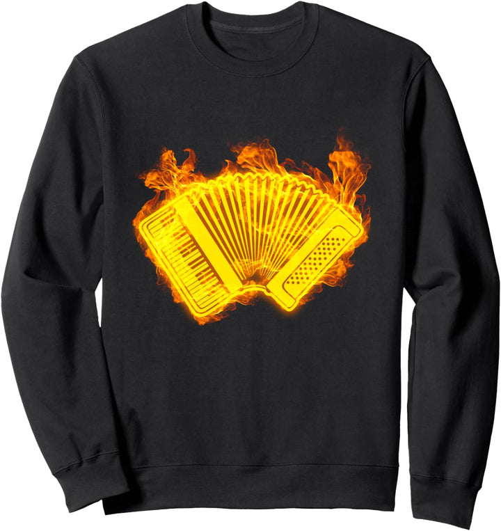 Feuer Ziehharmonika Flammen Musik Akkordeon Spieler Sweatshirt