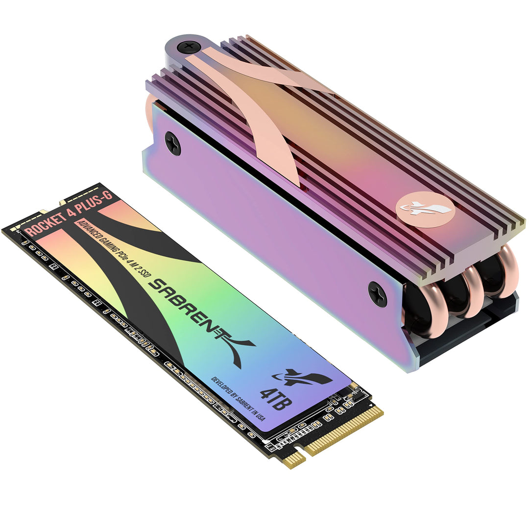 SABRENT Gaming M.2 NVMe SSD 4TB mit Kühlkörper, Internes Solid State 7300 MB/s Lesen, PCIe 4.0 7GBps