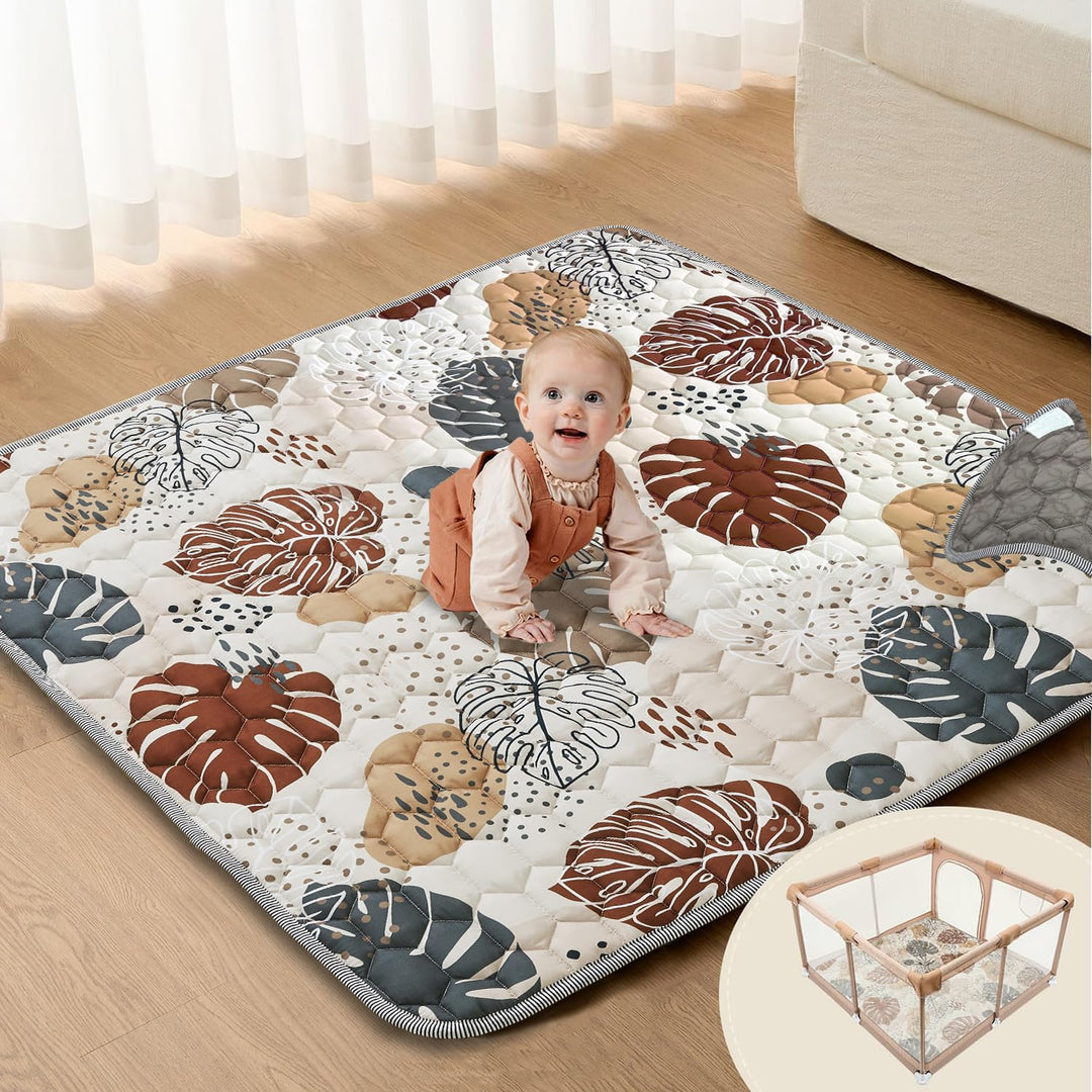 Vahlbeste Krabbelmatte Baby Faltbar, Verdickte Krabbeldecke für Baby 127x127cm, Anti Rutsch Matte, M