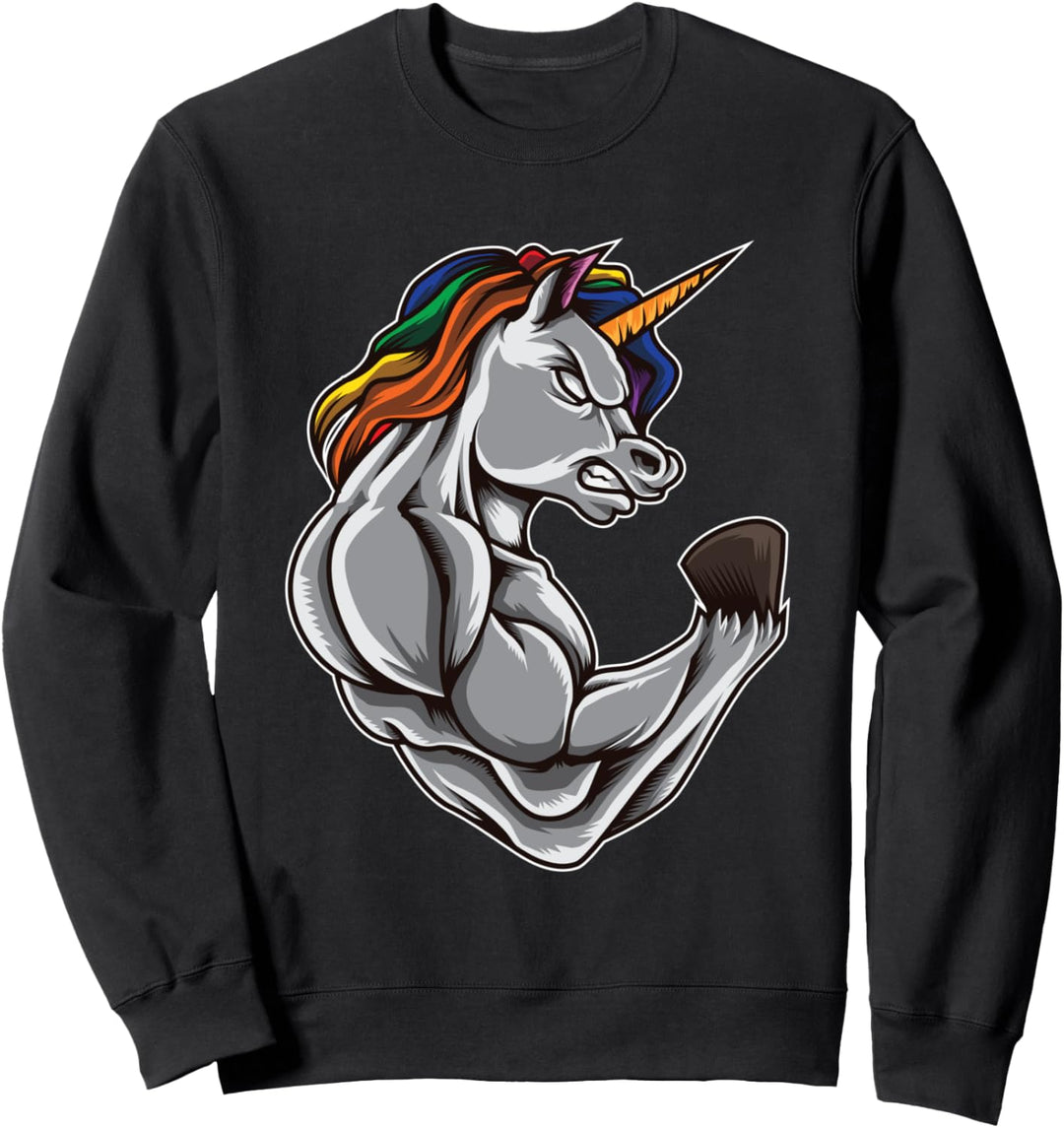 Einhorn im Fitnessstudio - Muskelfitness-Bodybuilder Sweatshirt
