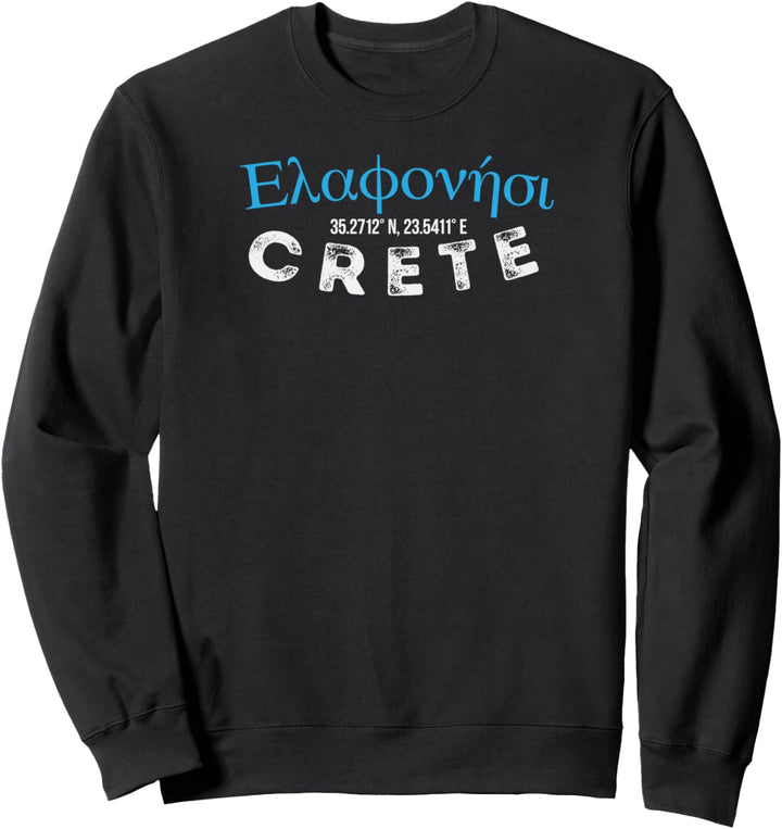Crete Elafonissi Greece Coordinates Sweatshirt