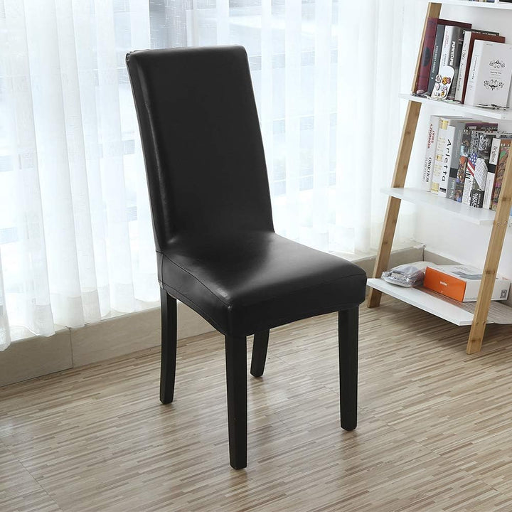 Fuloon Esszimmer Stuhlhussen 4er/6er Set, Wasserdichtes Pu Leder Stretch Stuhl-Bezug Bi-elastische S
