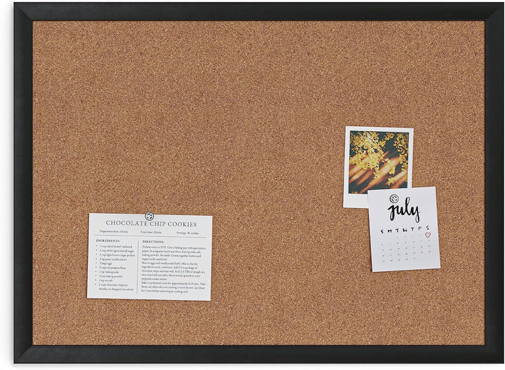 U Brands Kork-Pinnwand, 43,2 x 58,4 cm, schwarzer Holzrahmen (026U00-01), 58 x 43 cm