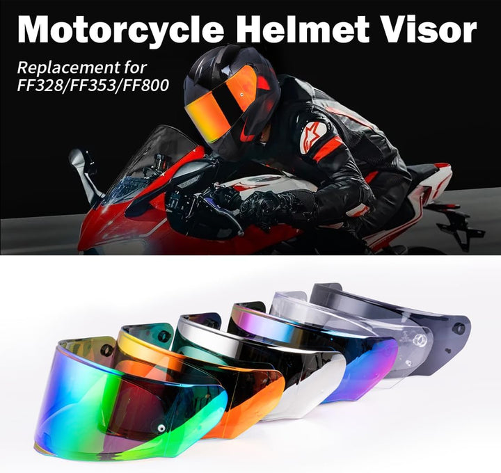 Helmvisier für LS2 FF328/FF353/FF800,Motorradhelm Visier,Motorrad Windschutz Helm Objektiv Visier Vo
