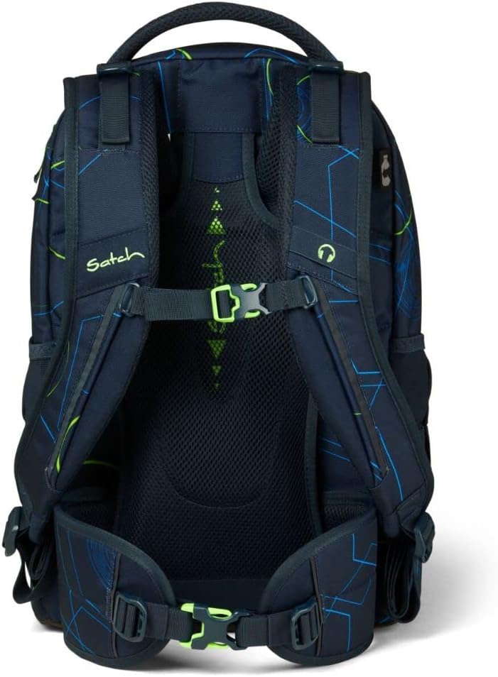 satch Pack Schulrucksack Set 2tlg. mit Schlamperbox Blue Tech, Blue Tech