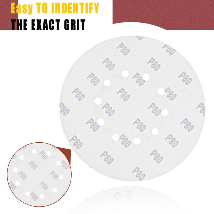 Schleifpapier 225mm Klett, 30 Stück Schleifscheiben 225mm P240 Körnung 10 Loch in Rot für Trockenbau