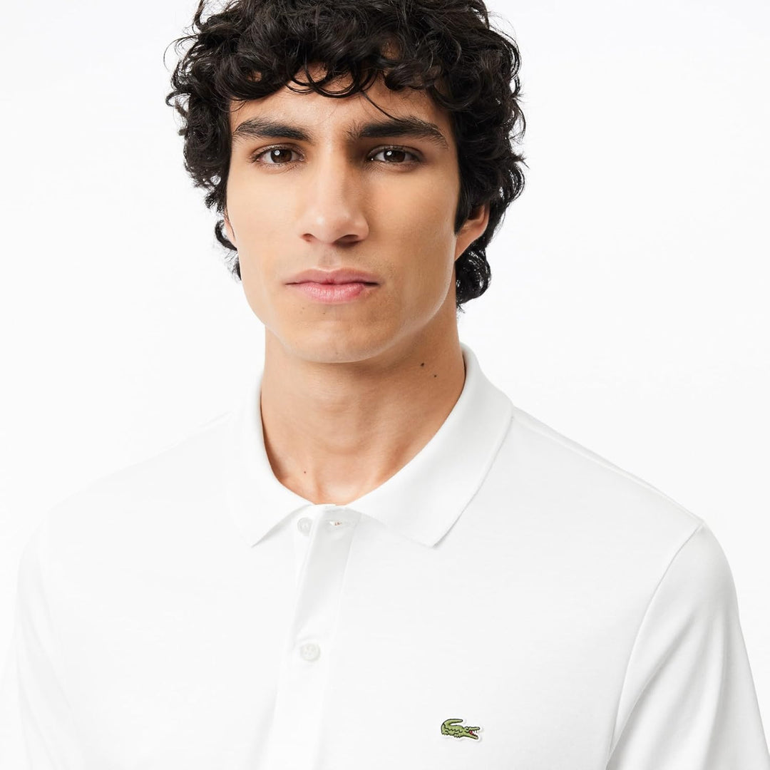 Lacoste Herren Polo-Shirt Kurzarm DH2050, Männer Polo-Hemd,2 Knopf,Regular Fit S White (001), S Whit