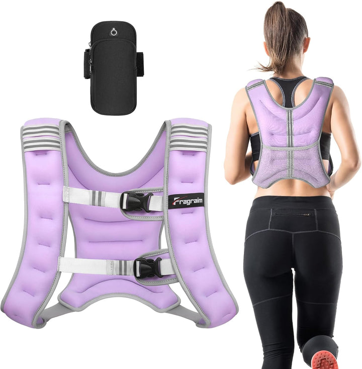 Fragraim Gewichtsweste, 6 kg/8 kg/10 kg/12 kg/16 kg Gewichtsweste für Frauen Herren mit reflektieren