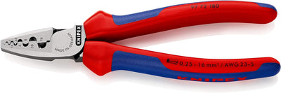 Knipex Crimpzange für Aderendhülsen mit Mehrkomponenten-Hüllen 180 mm 97 72 180 & Sortimentsboxen mi