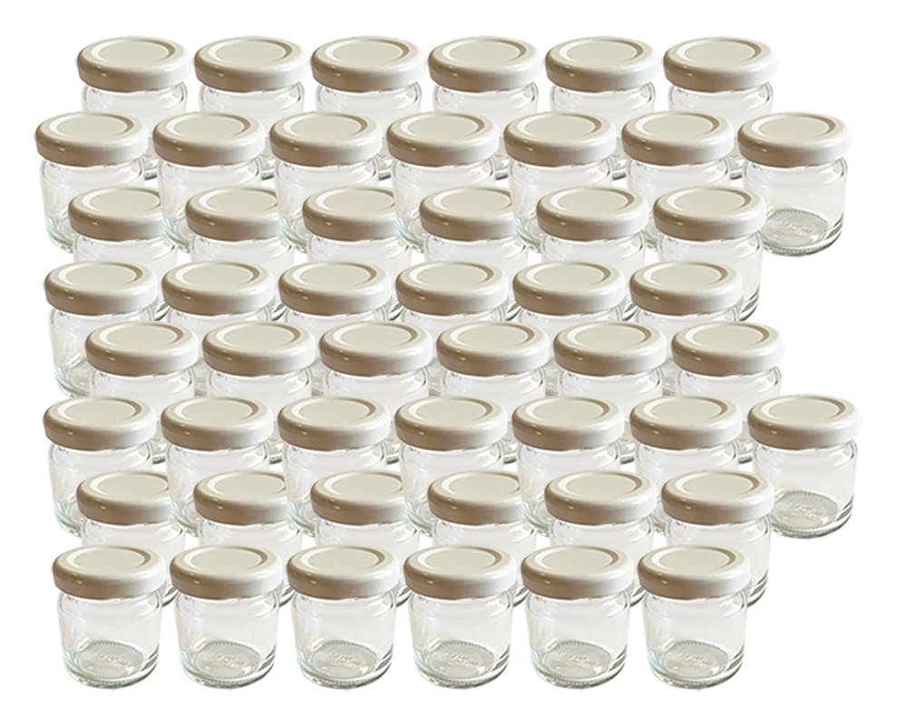 Vitrea 25x Marmeladengläser kleine 50 ml Gläschen mit Schraub-Deckel Weiss - Mini Einmachgläser - Ho