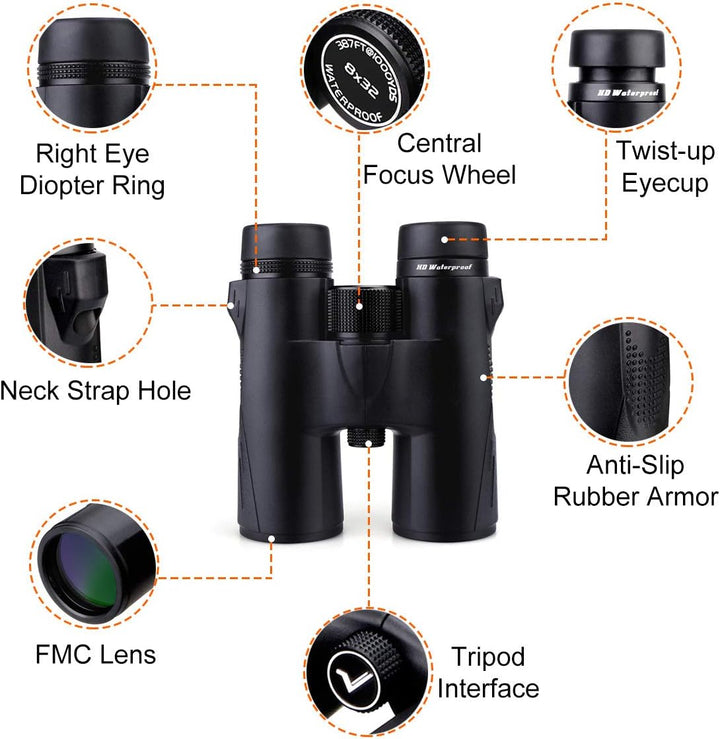 Svbony SV47 Fernglas 8x42, HD Bak-4 Prisma FMC Optik, Wasserdichtes Fernglas Binoculars Erwachsene f