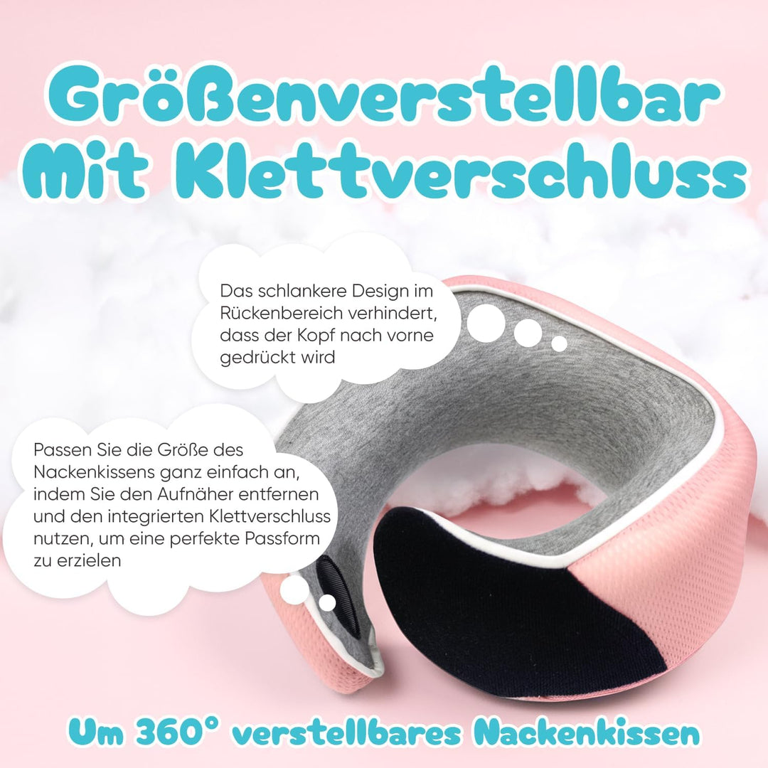 Proglobe Junior Nackenkissen für Kinder - Ergonomisches Reisekissen aus Memory-Schaum für Auto, Flug