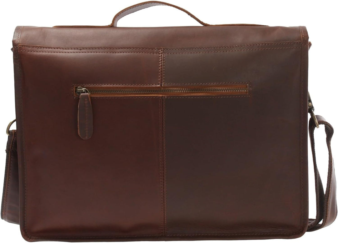 LECONI Aktentasche Businesstasche Messenger Bag für Damen + Herren Ledertasche DIN A4 Vintage-Look C