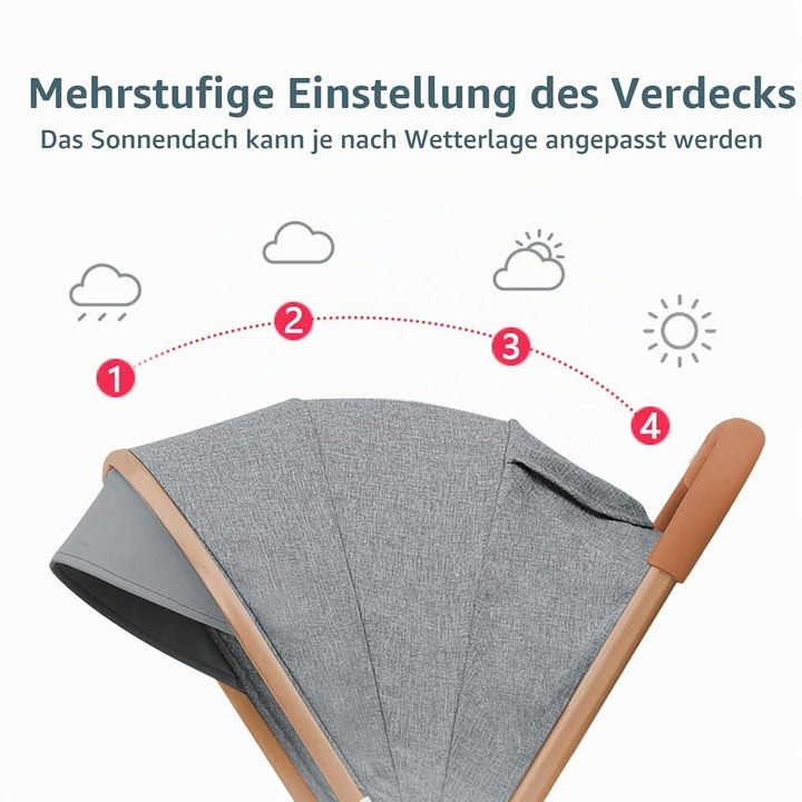 Kinderwagen Canne, kompakter Kinderwagen 0-4 Jahre, leicht und handlich, klappbar mit einer Hand, ve