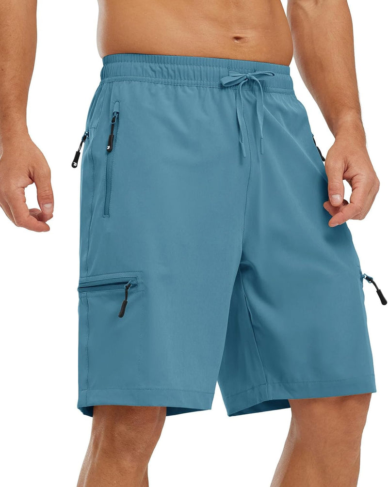 YSENTO Herren Kurze Wanderhose Leichte Sommer Kurze Outdoor Cargohose Schnelltrocknend Kurze Trekkin