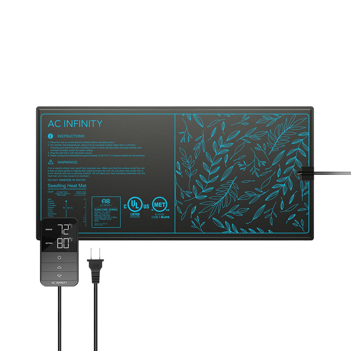 AC Infinity SUNCORE H3 – Heizmatte 25 x 52,7 cm mit digitalem Thermostat, wasserdicht, für Indoor-Ga
