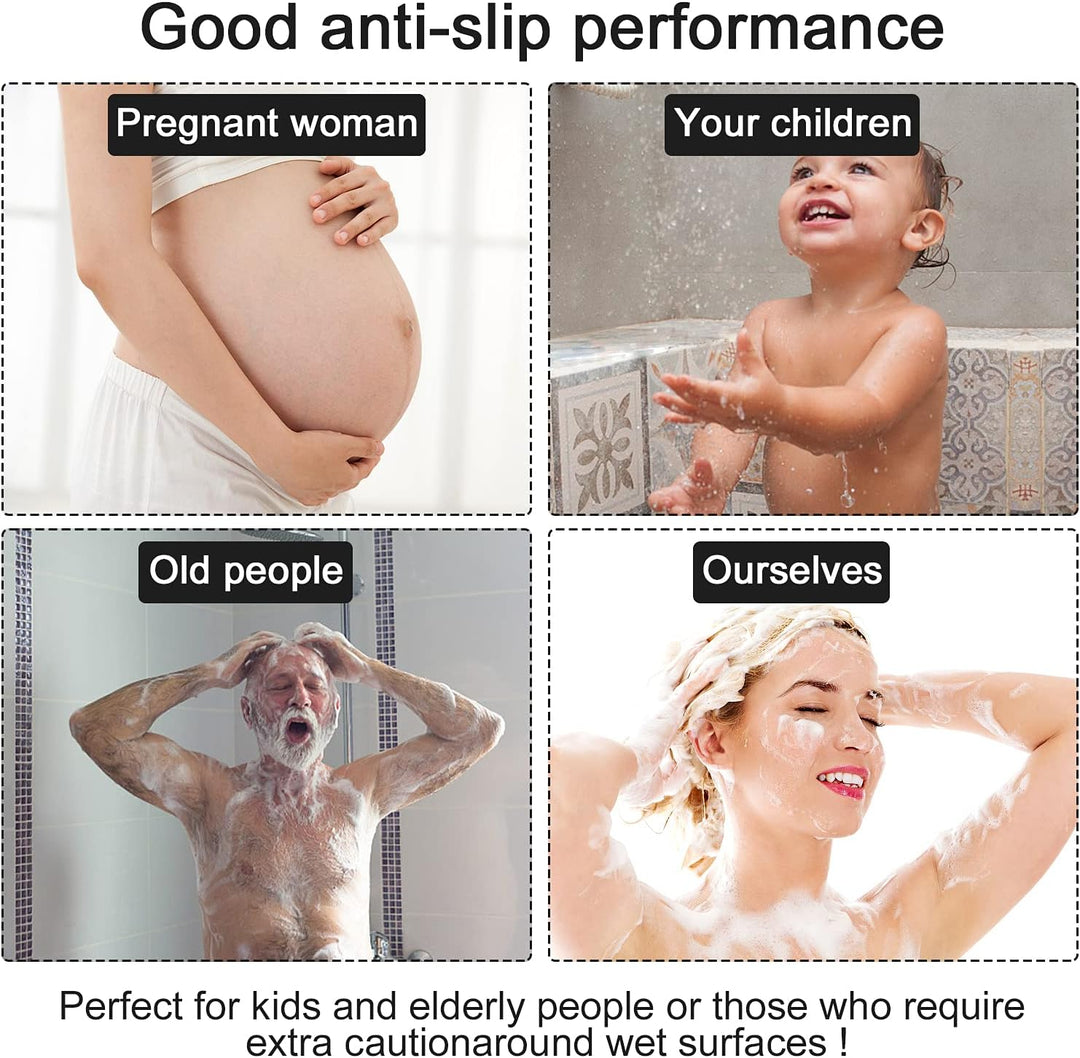 Duschmatte rutschfest,80 x 80 cm Weich Komfort Badewannenmatte mit Ablauflöchern,Anti-Schimmel,Schne