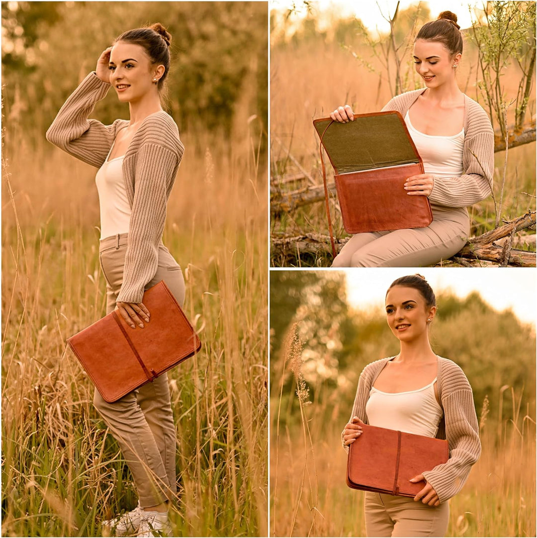Gusti Laptoptasche Leder - Christofer Damen und Herren Laptoptasche 13" MacBook Pro Notebooktasche V