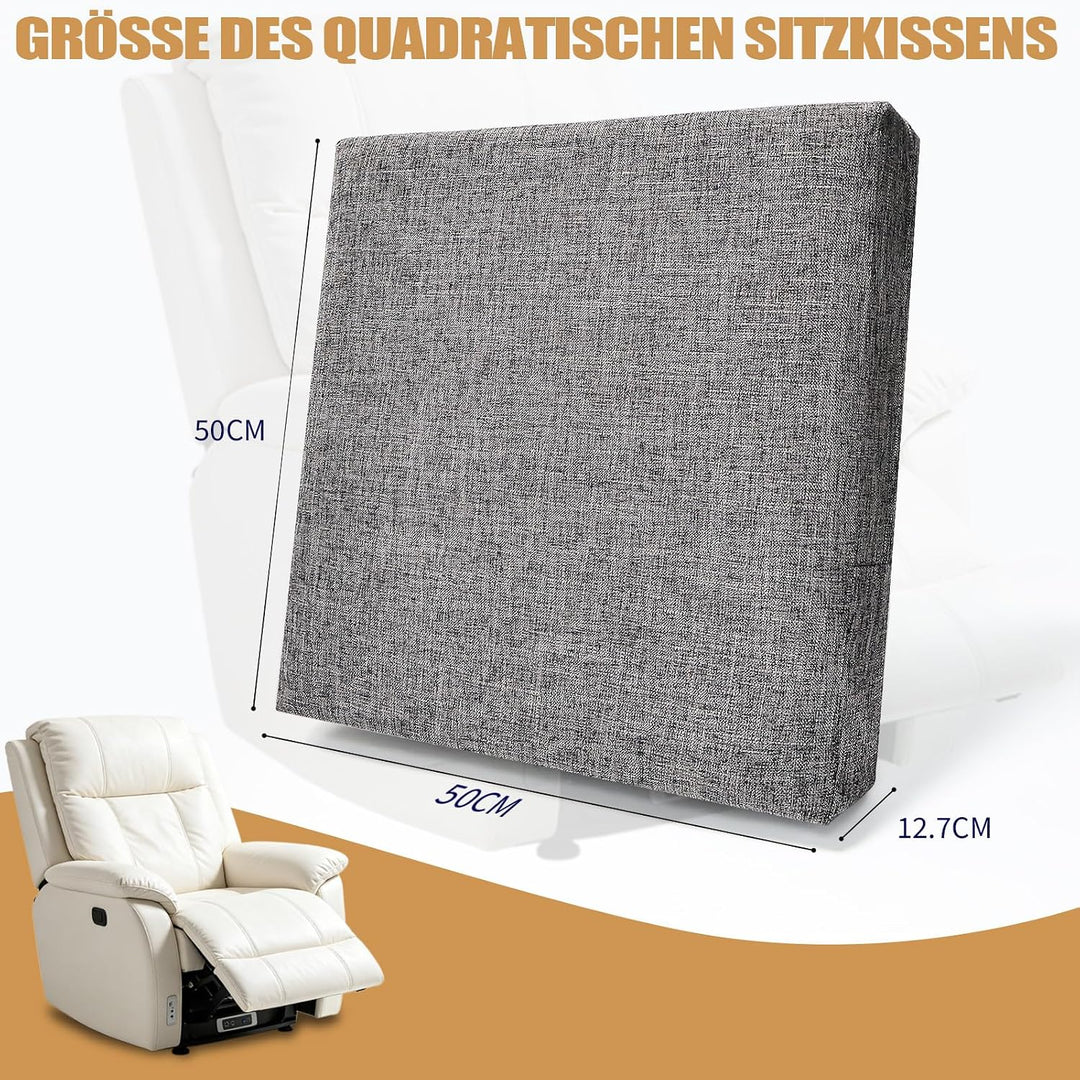 Amagenix Sitzkissen 50x50x12,7 cm, Sitzerhöhung für Stuhl, Sofa & Rollstuhl, rutschfeste Unterseite,