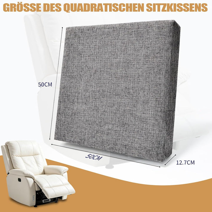 Amagenix Sitzkissen 50x50x12,7 cm, Sitzerhöhung für Stuhl, Sofa & Rollstuhl, rutschfeste Unterseite,