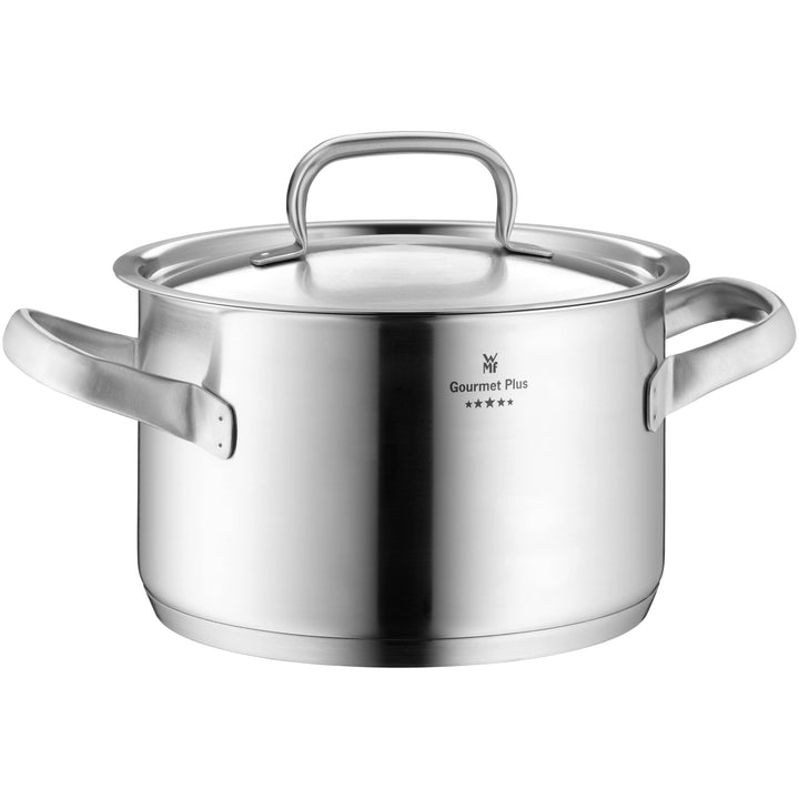 WMF Gourmet Plus Kochtopf klein 16cm, Metalldeckel mit Dampföffnung, Fleischtopf Induktion 1,9l, Cro