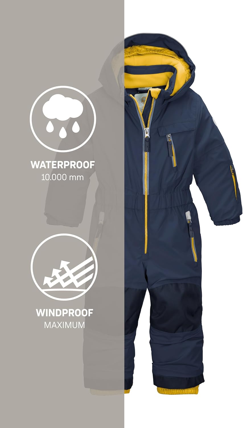 Killtec Unisex Fisw 31 Mns Onpc Skioverall/Schneeanzug mit Kapuze, wasserdicht 110-116 dunkelblau, 1