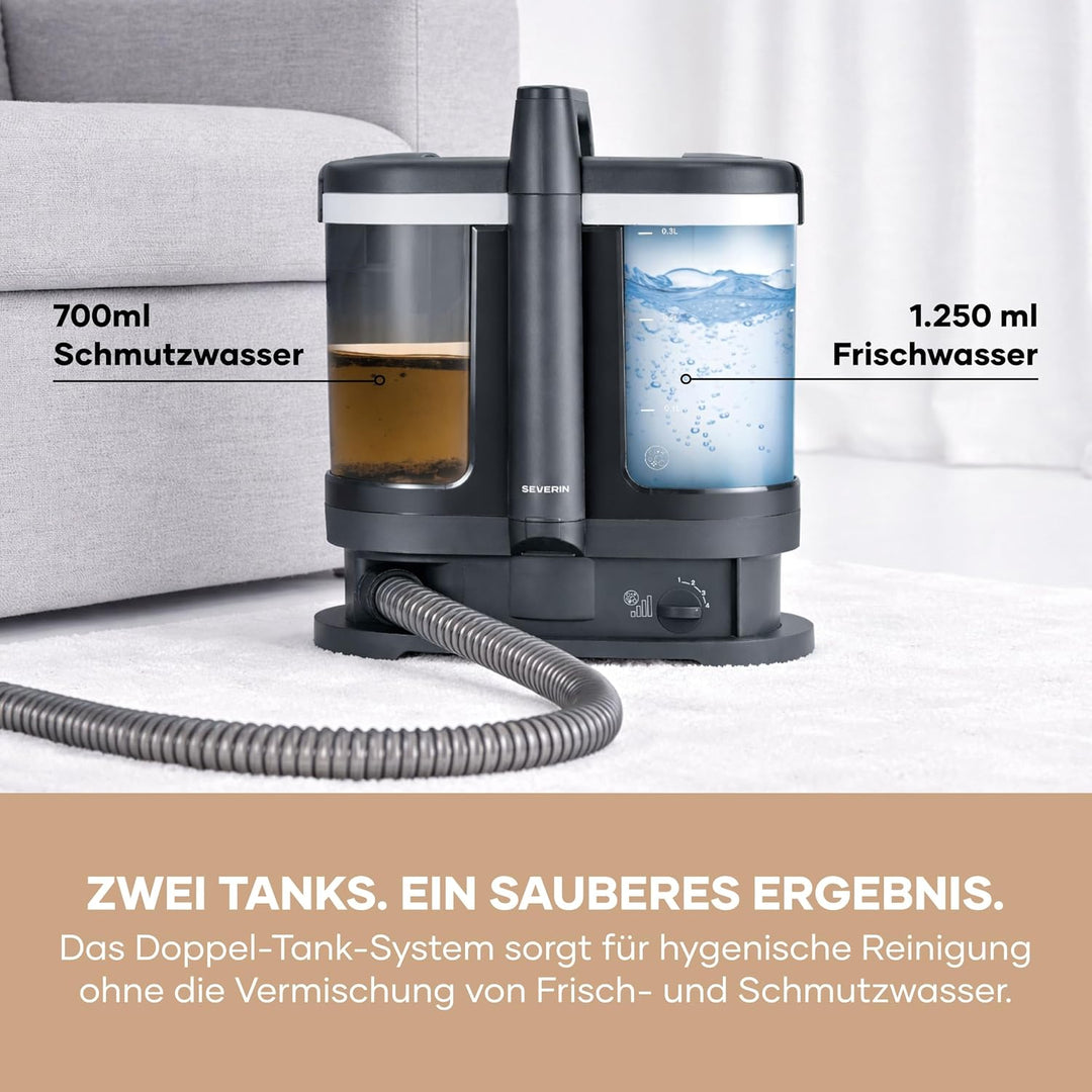 Severin Polsterreiniger, für Teppich, Polster, Autositze & Sofa, 2-Tank-Nasssauger, Waschsauger, Tep