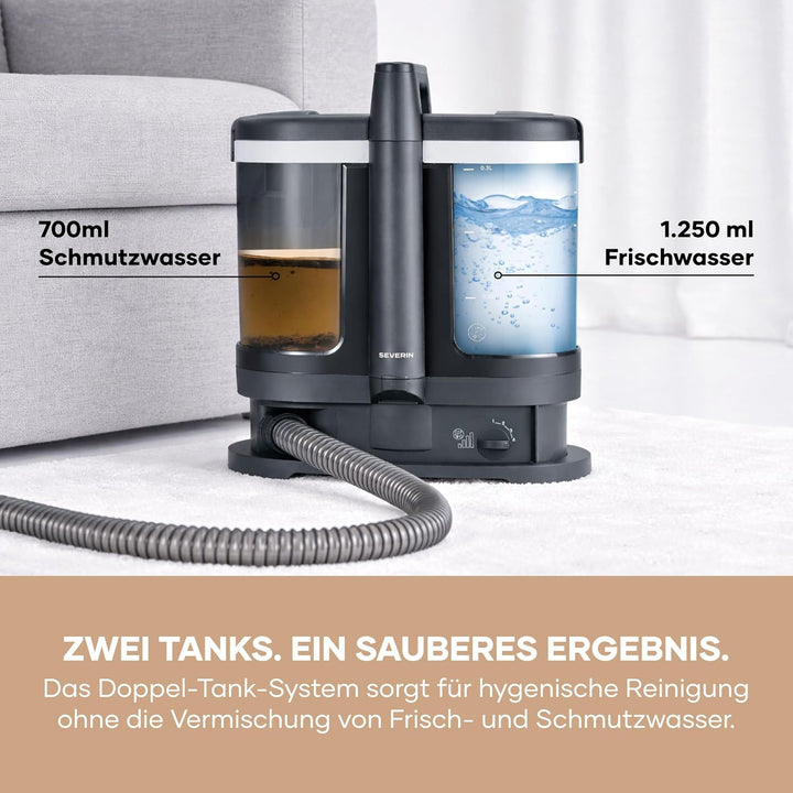 Severin Polsterreiniger, für Teppich, Polster, Autositze & Sofa, 2-Tank-Nasssauger, Waschsauger, Tep