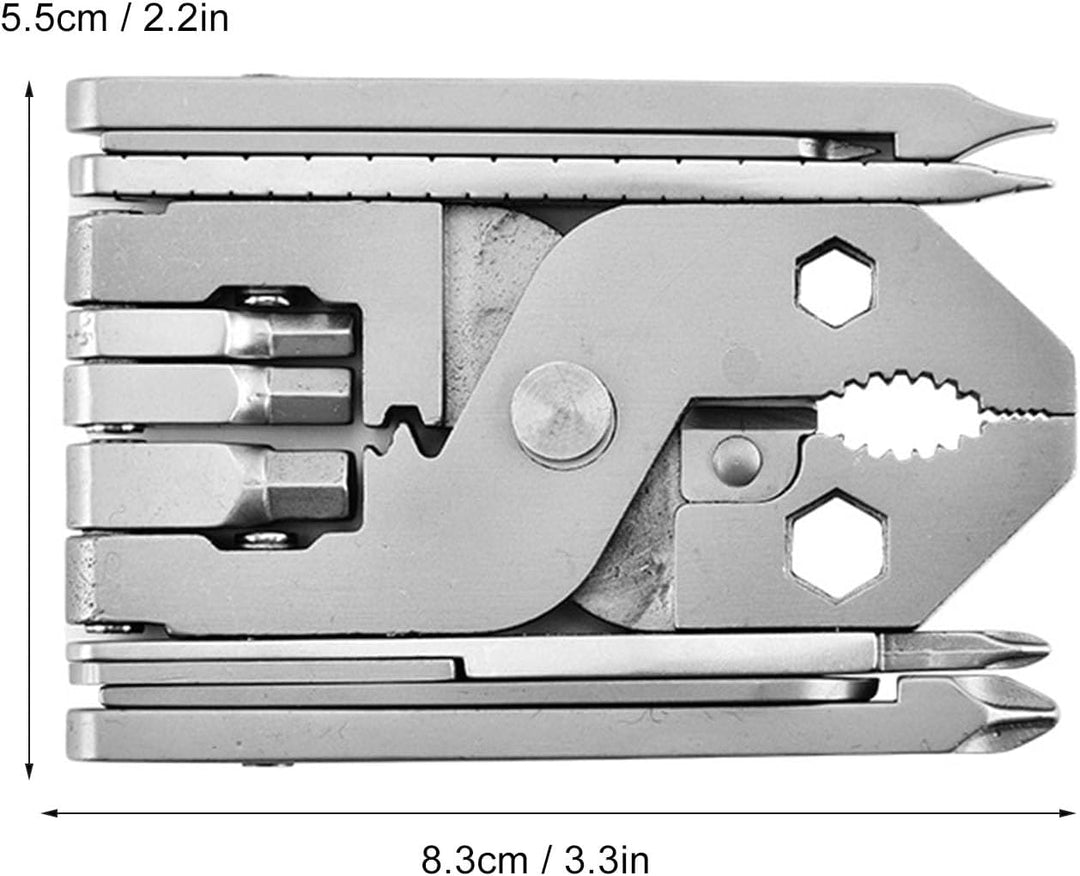 Kompakte Zange, Multitool, Schlüsselanhänger-Werkzeug, Faltbares Taschenwerkzeug aus Edelstahl mit S