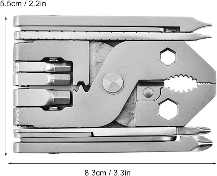 Kompakte Zange, Multitool, Schlüsselanhänger-Werkzeug, Faltbares Taschenwerkzeug aus Edelstahl mit S