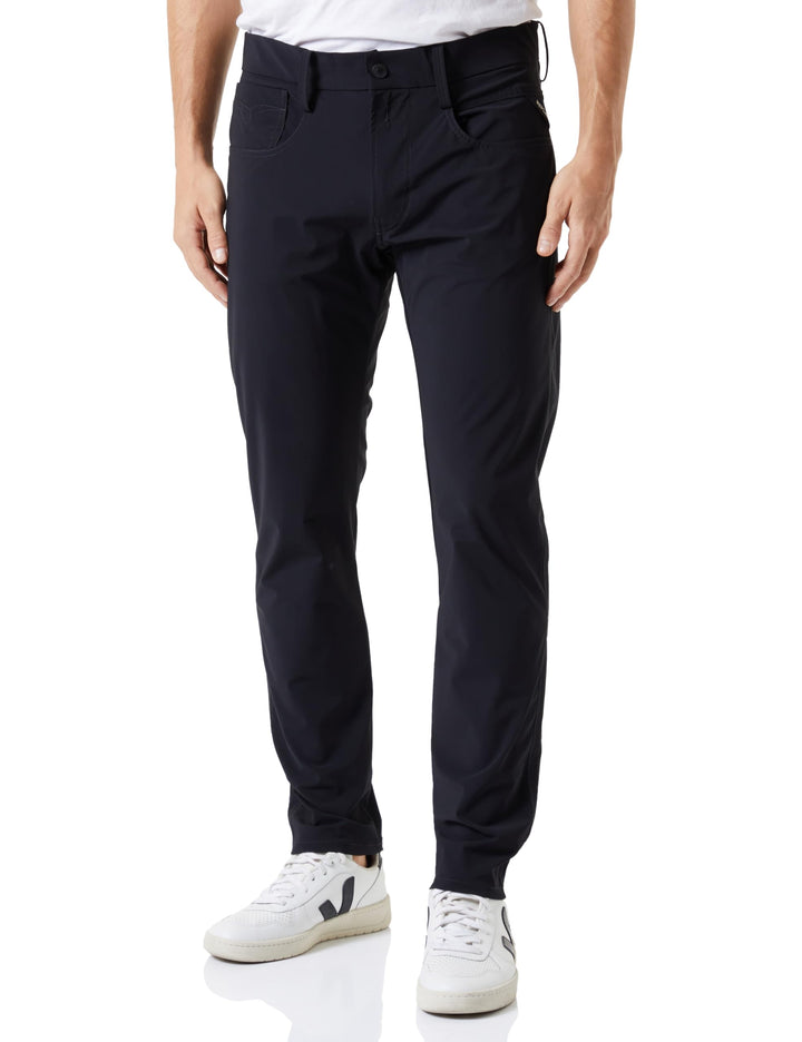 Replay Herren Chino Anbass Slim-Fit Hyperflex Hybrid mit Stretch 31W / 32L Black 098, 31W / 32L Blac