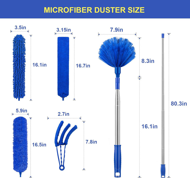 Staubwedel mit Verlängerungsstange, Mikrofaser-Deckenventilator, Spinnennetz-Staubwedel für hohe Dec