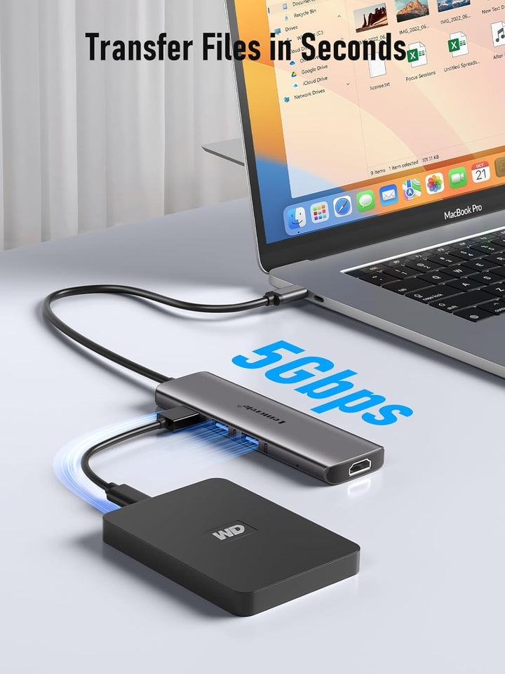 𝐔𝐩𝐠𝐫𝐚𝐝𝐞 Lemorele 6 in 1 Dual Display Aluminiumgehäuse Adapter mit Dual HDMI, 3*USB 3.0, 100W PD, USB