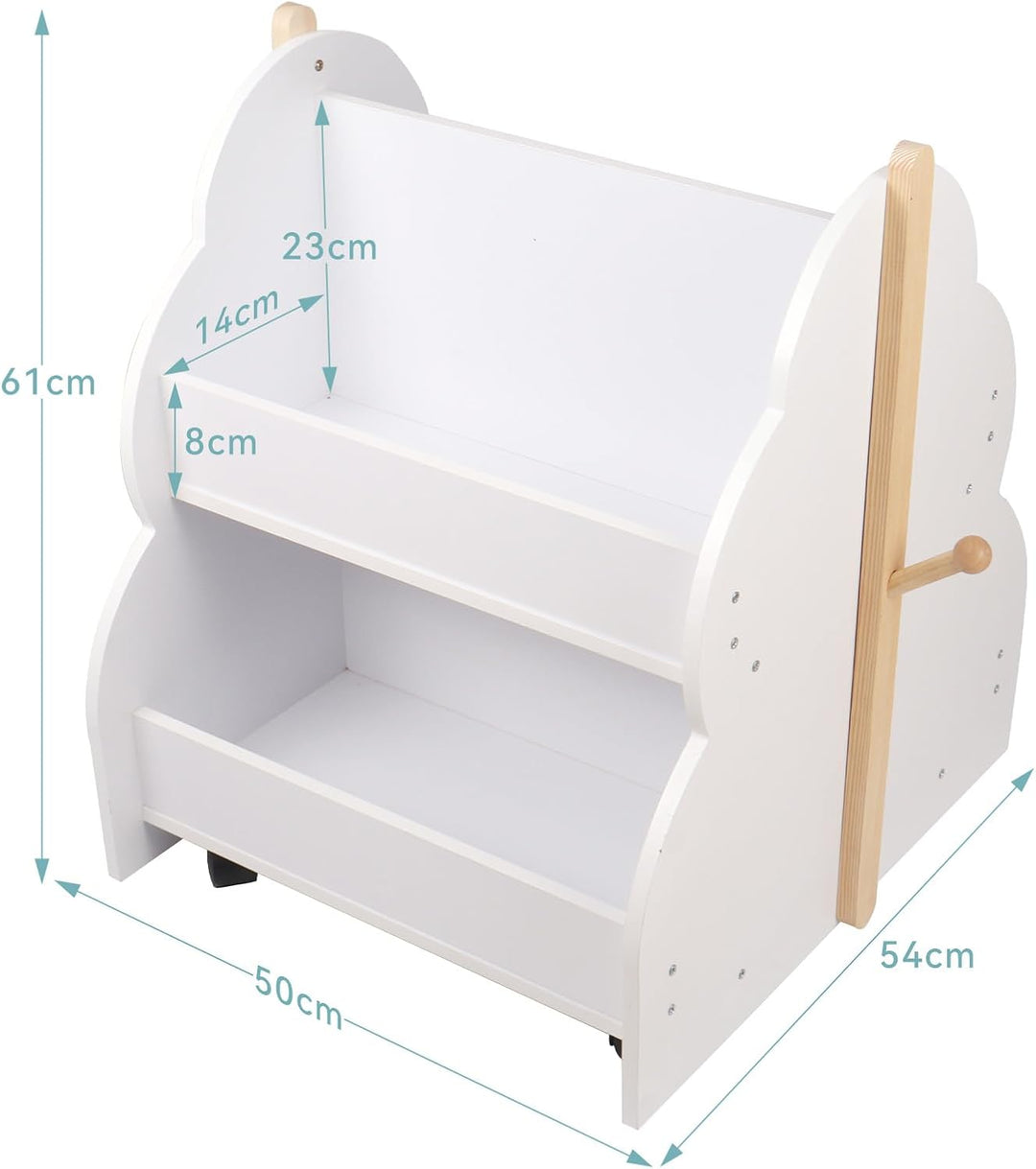 Bücherregal, Bücherregal, Aufbewahrung aus Holz, 2-in-1, Mini-Regal für Kinder Jungen und Mädchen vo