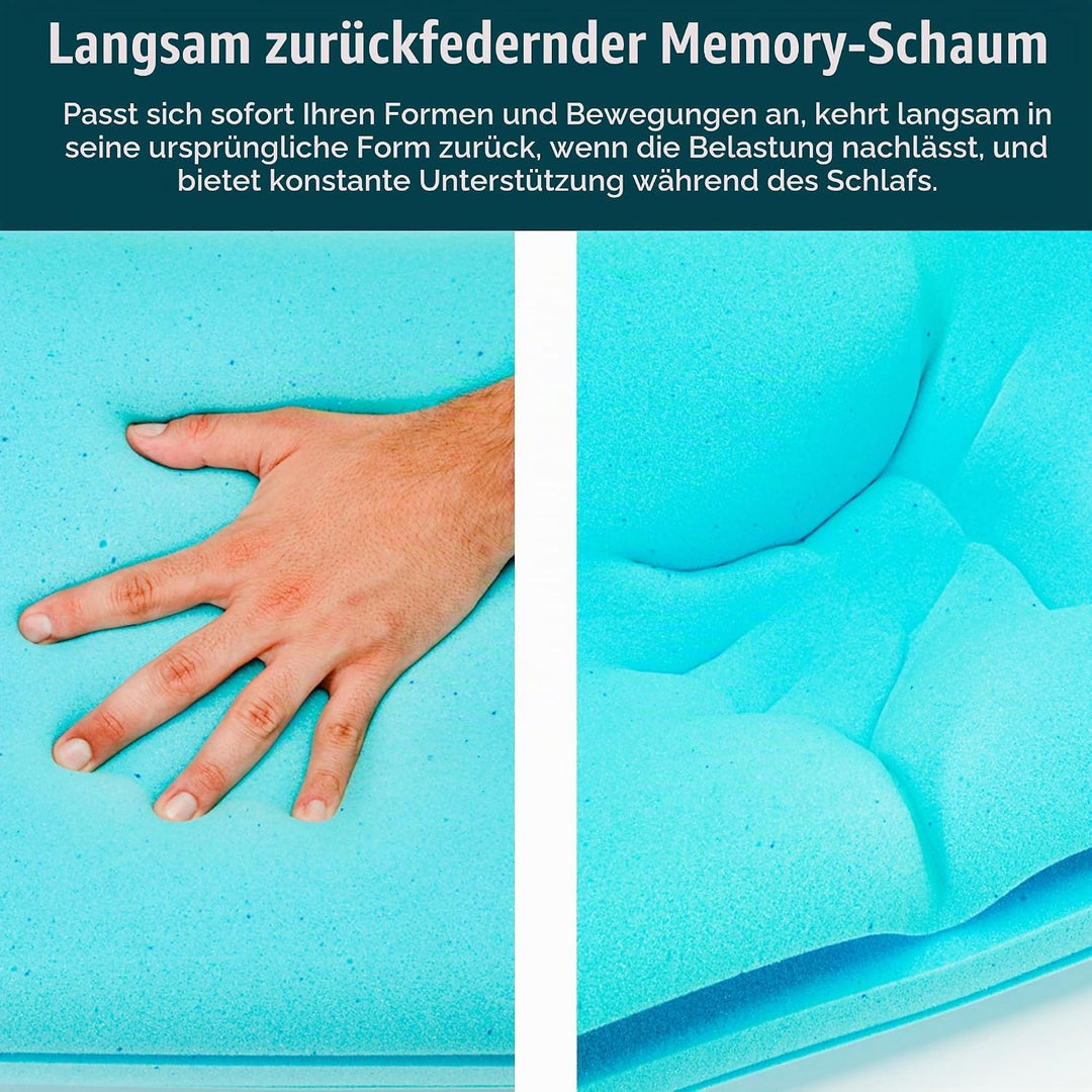 Nackenstützkissen Höheneinstellbares aus Memory Foam Orthopädisches und Ergonomisches Kopfkissen für
