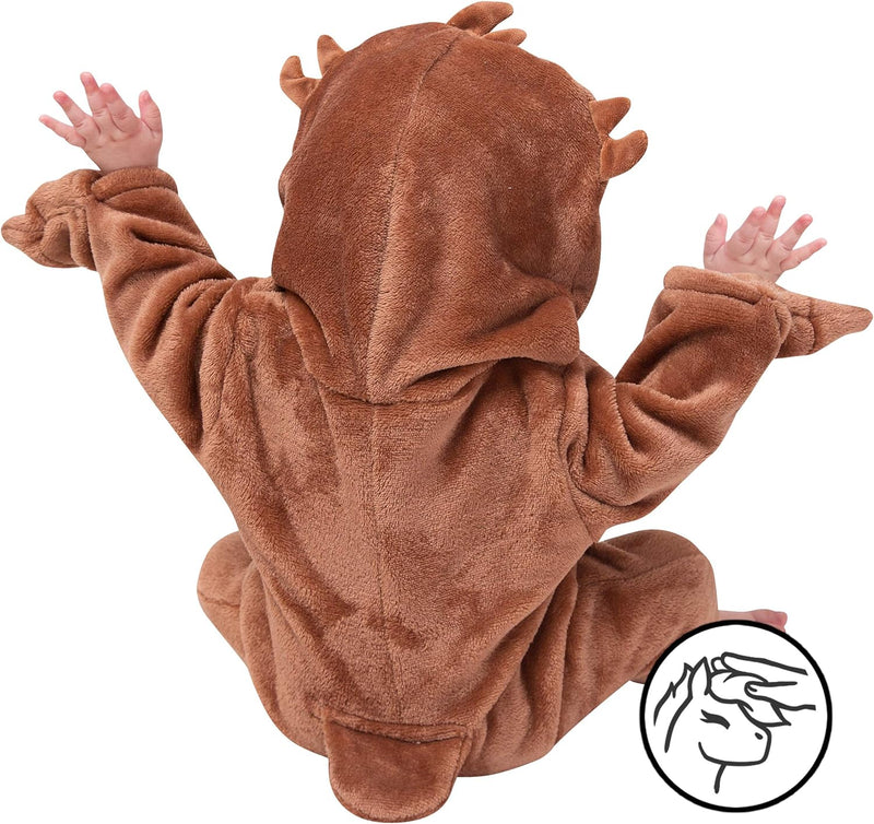 corimori (Baby Onesie Henry das Faultier Süsses Tier Plüsch-Kostüm Strampler Dunkel-Braun Beige (60-