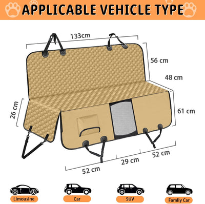 Taygeer Hundedecke für Auto Rückbank, Kratzfeste und Wasserabweisende Autoschondecke Hund Rücksitz m