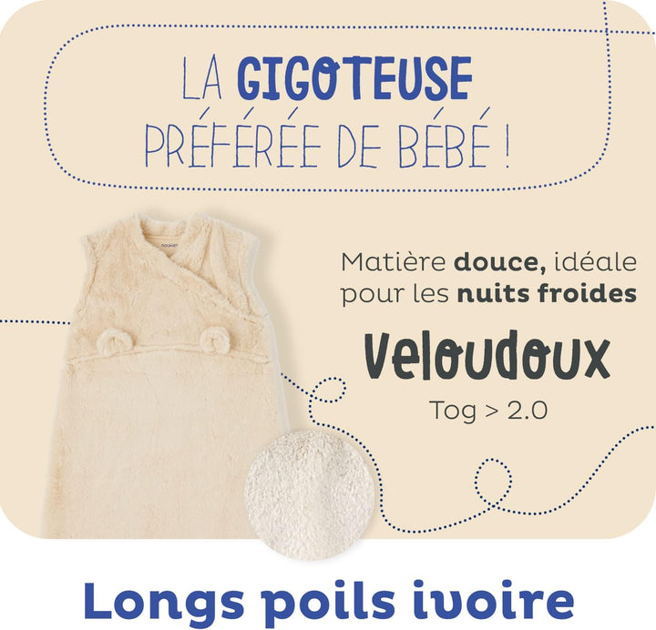 Noukie's - Schlafsack für den Winter, 0-6 Monate (70 cm), Tog 2 bis 3,5 cm, Reissverschluss, Polyest