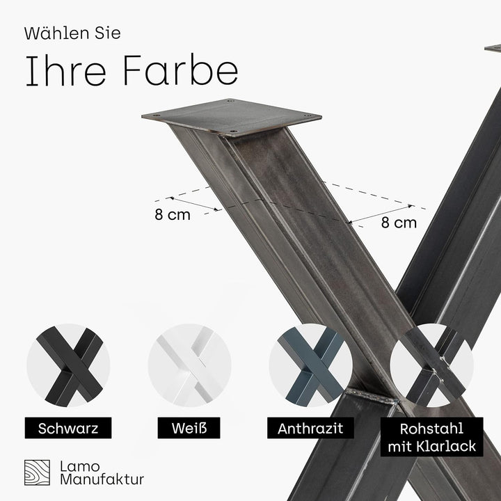 LAMO Manufaktur Tischbeine für Esstisch | Schreibtisch, Mark Massive | Vierkantprofil 80x80 mm, Tisc