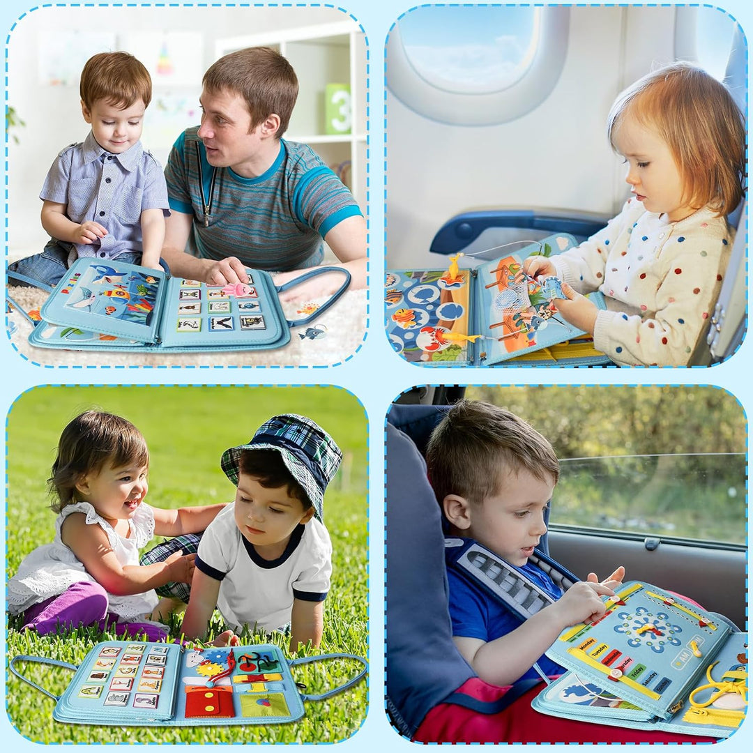 Busy Board ab 1 Jahr, 5-Schichten Montessori Activity Board für Baby ab 1 2 3 4 Jahre mit Sensorisch
