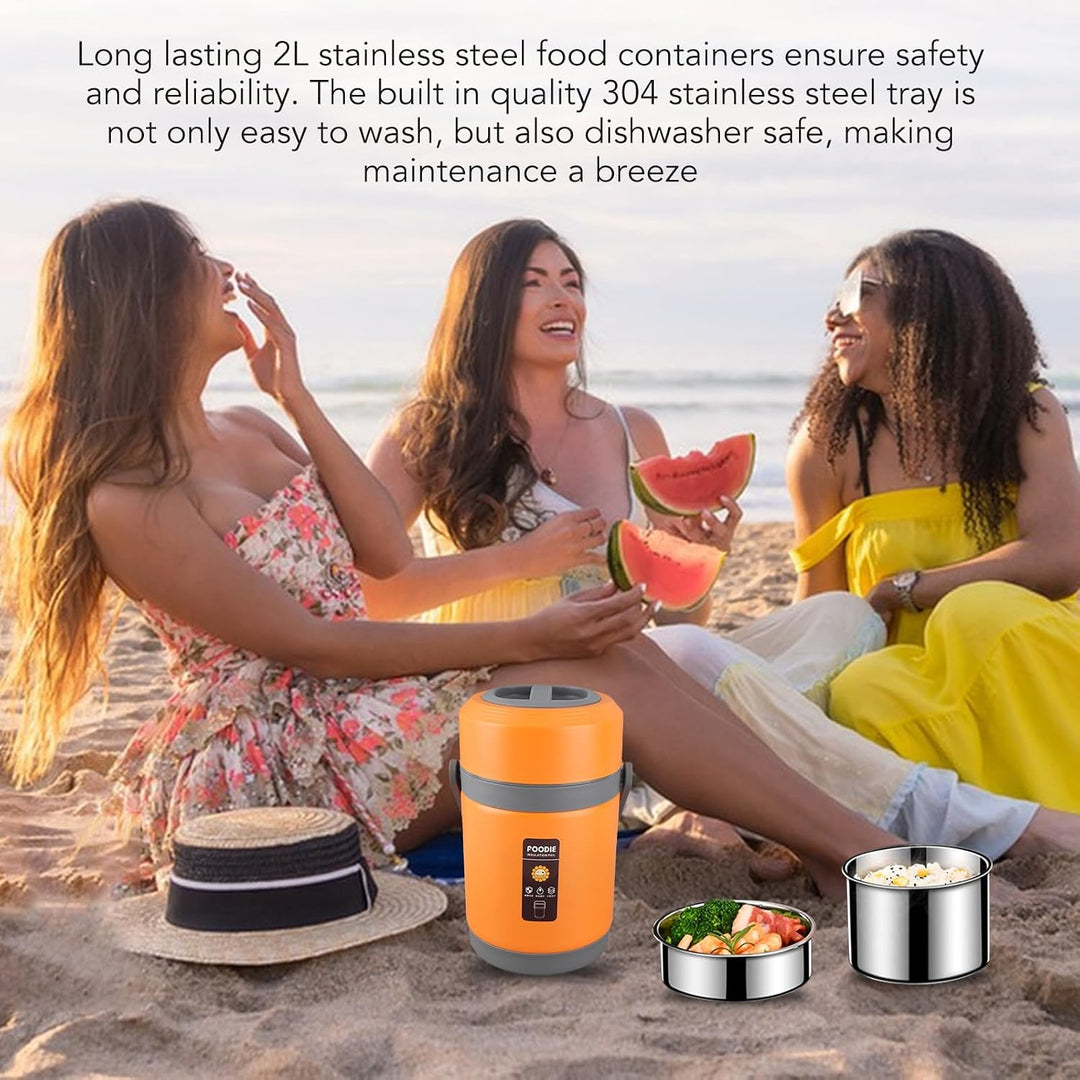 Hot Pot Electric mit Dampfer, 2L -Ramenkocher, Elektro -Topf für Pasta, Shabu Shabu, Haferflocken, S